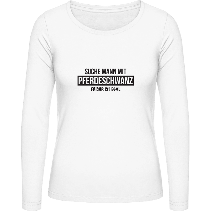 Suche Mann mit Pferdeschwanz Vrouwen Lange Mouw Shirt 0 image