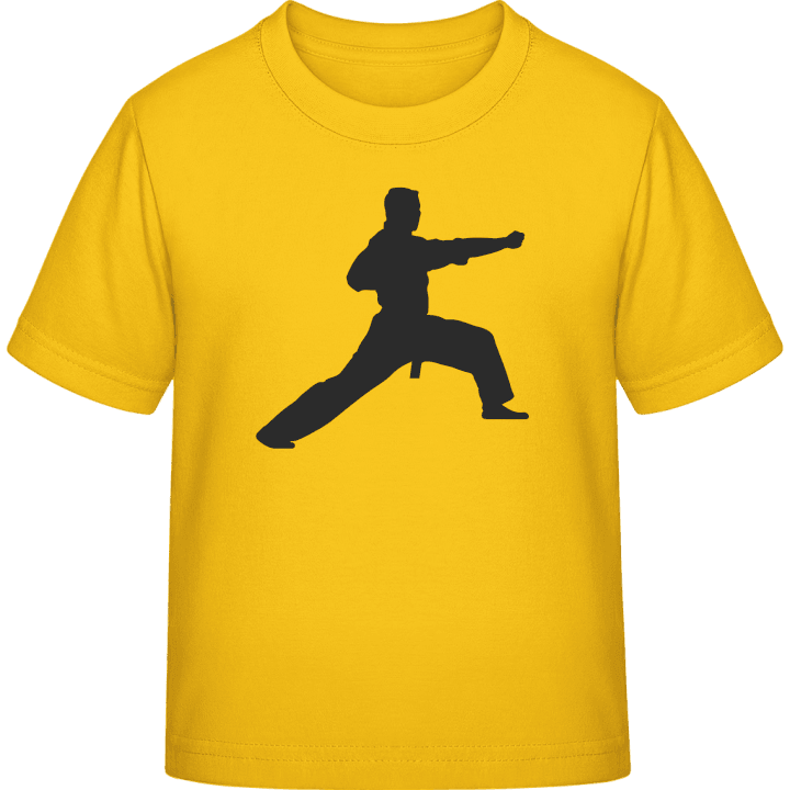 Kung Fu Fighter Silhouette Kids T-shirt contain pic