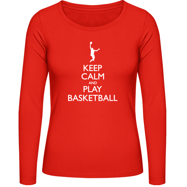 Keep Calm and Play Basketball Langermet skjorte for kvinner contain pic