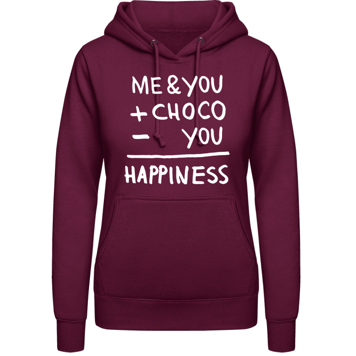 Me & You + Choco - You = Happiness Felpa con cappuccio da donna contain pic