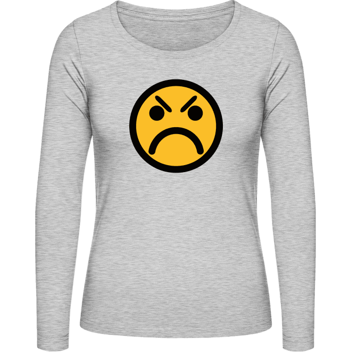 Angry Smiley Emoticon T-shirt à manches longues pour femmes contain pic