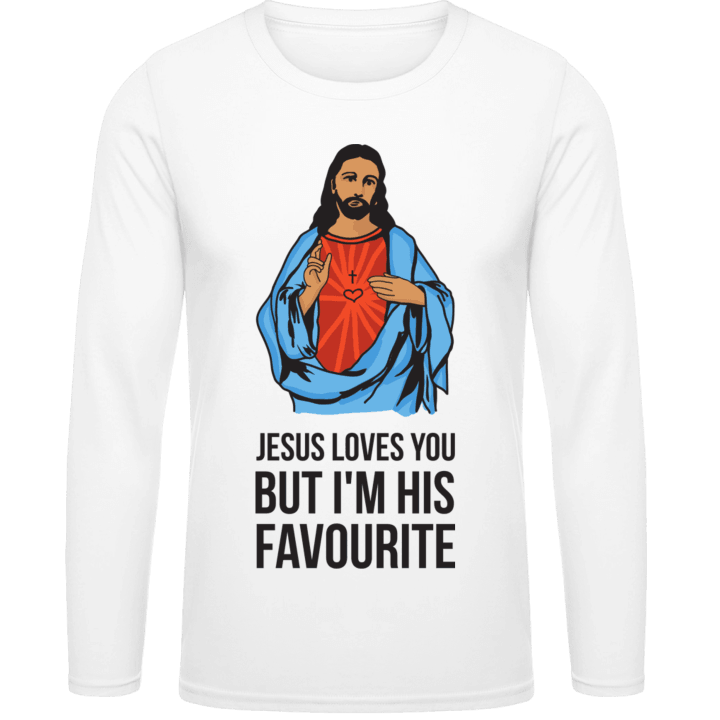 Jesus Loves You But I'm His Favourite Langermet skjorte contain pic