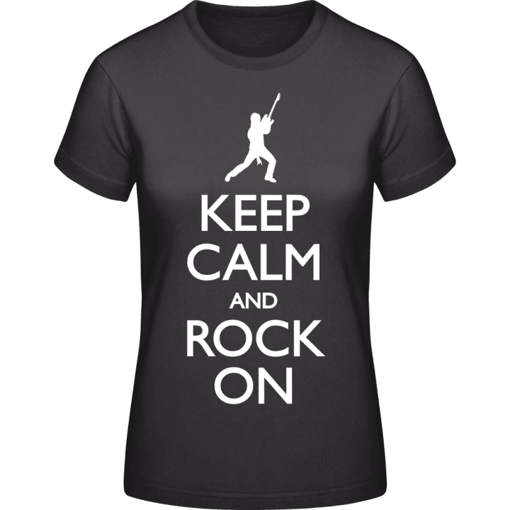 Keep Calm and Rock on T-skjorte for kvinner contain pic
