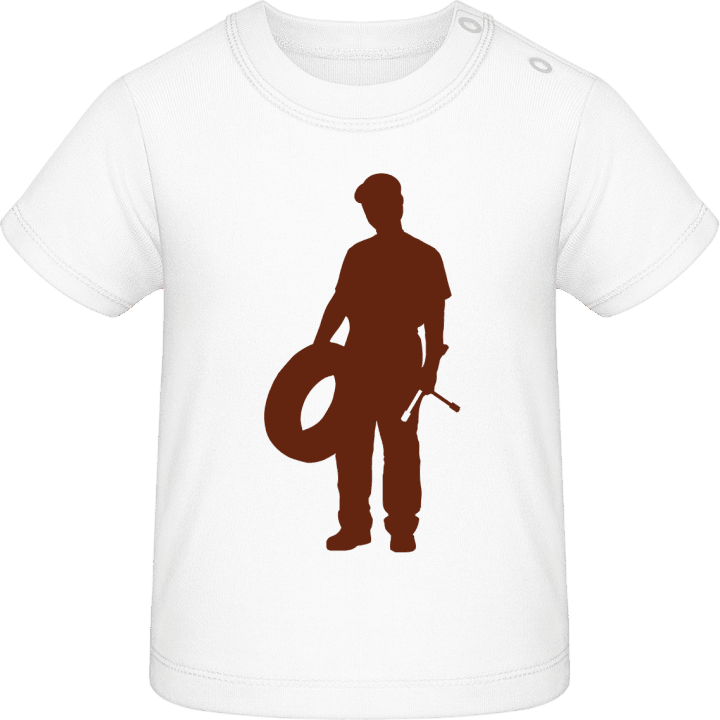 Car Mechanic Silhouette Baby T-skjorte contain pic