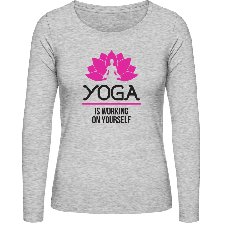 Yoga Is Working On Yourself Vrouwen Lange Mouw Shirt contain pic
