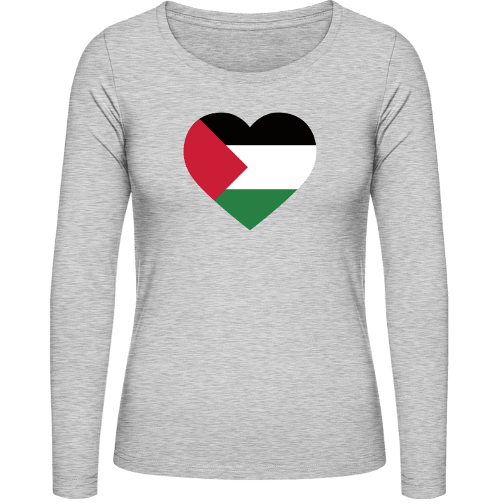 Palestine Heart Flag Langermet skjorte for kvinner contain pic