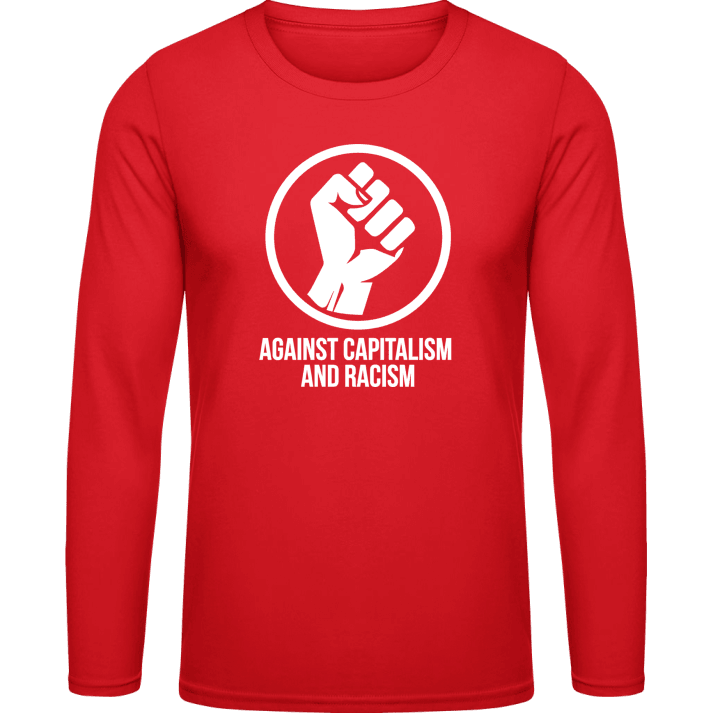 Against Capitalism And Racism Langermet skjorte contain pic