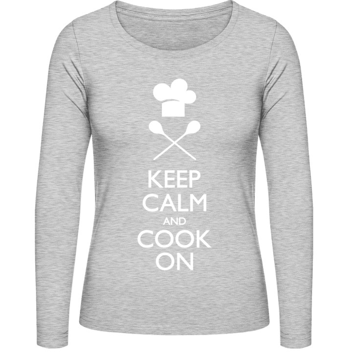 Keep Calm Cook on Vrouwen Lange Mouw Shirt contain pic