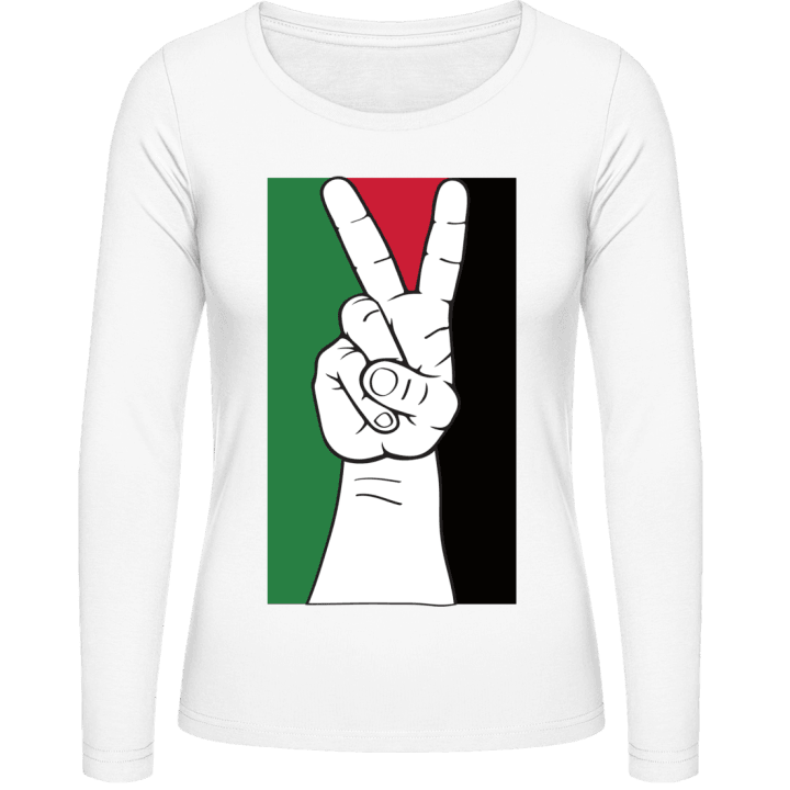 Peace Palestine Flag Kvinnor långärmad skjorta 0 image