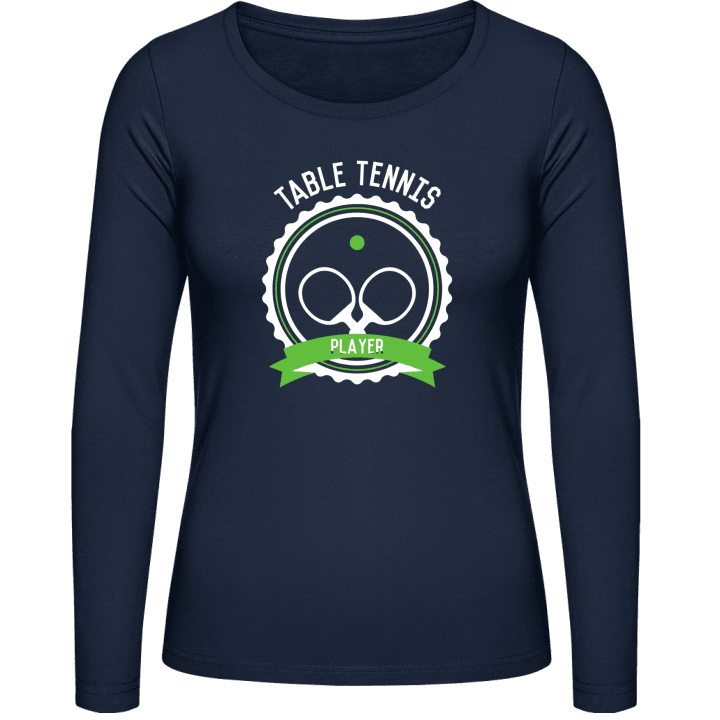 Table Tennis Player Crest Langermet skjorte for kvinner contain pic