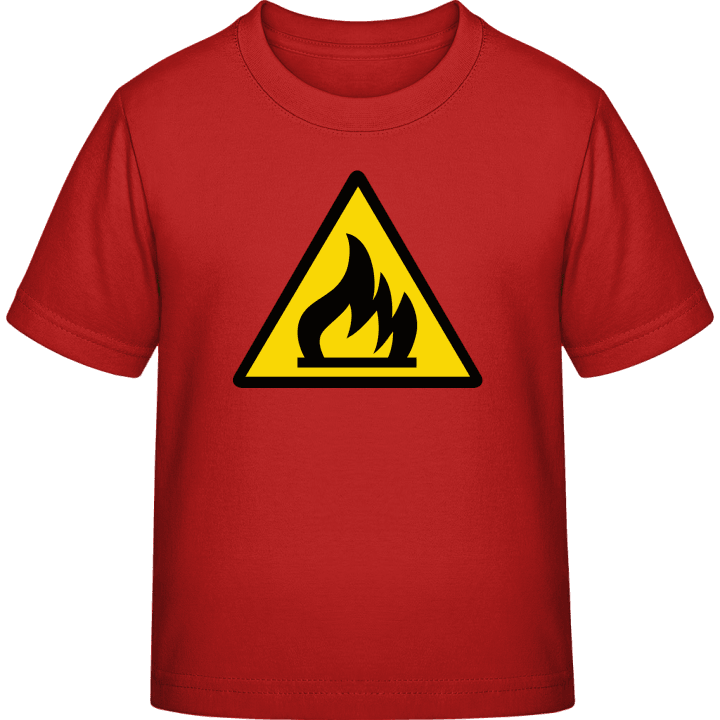 Flammable Warning Kids T-shirt contain pic
