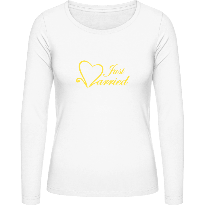 Just Married Heart Logo Langermet skjorte for kvinner contain pic