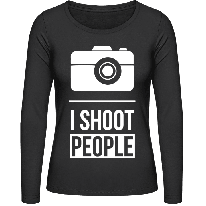 I Shoot People Camera Langermet skjorte for kvinner contain pic
