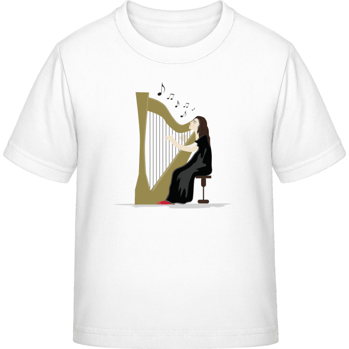 Harp Playing Woman T-shirt för barn contain pic