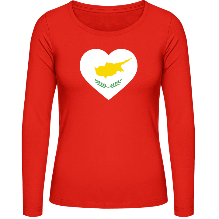 Cyprus Heart Flag T-shirt à manches longues pour femmes contain pic