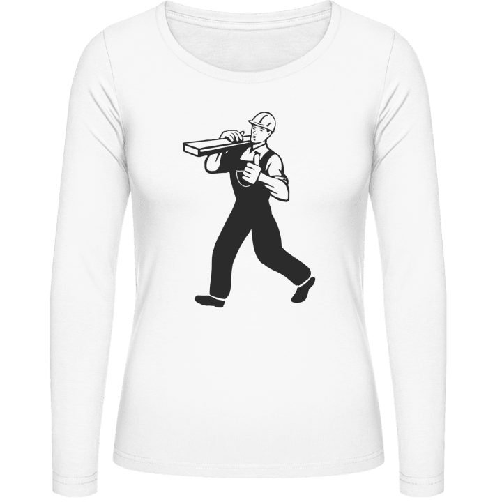 Construction Worker Silhouette Vrouwen Lange Mouw Shirt contain pic