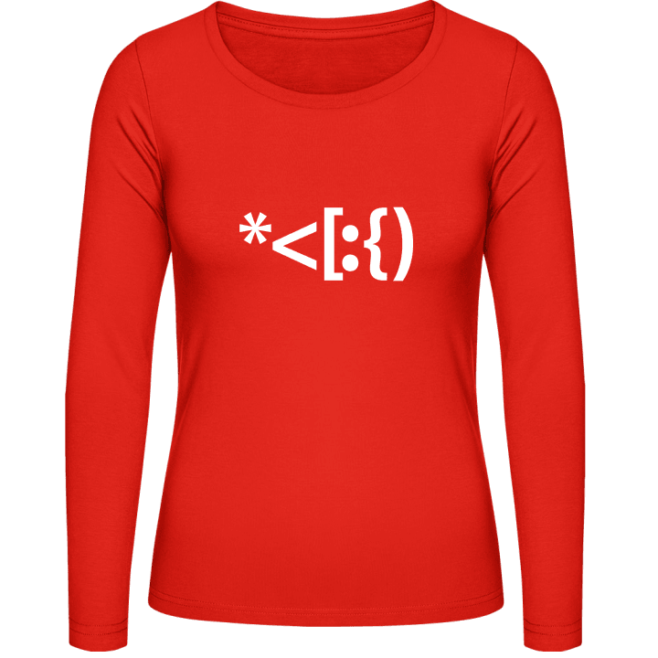 Geek Emoticons Santa Claus Langermet skjorte for kvinner 0 image