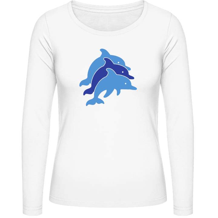 Dolphins Illustration Vrouwen Lange Mouw Shirt 0 image