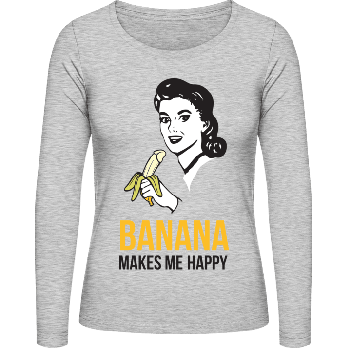 Banana Makes Me Happy Langermet skjorte for kvinner contain pic