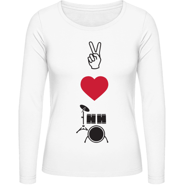 Peace Love Drums Langermet skjorte for kvinner contain pic