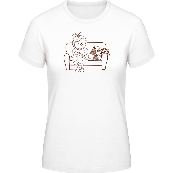 Grandma Knitting T-shirt för kvinnor 0 image