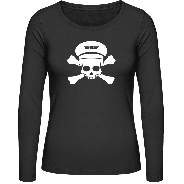 Train Driver Skull T-shirt à manches longues pour femmes contain pic