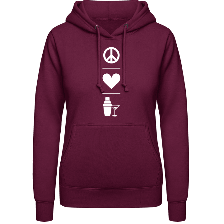 Peace Love Cocktail Mixing Hoodie för kvinnor contain pic