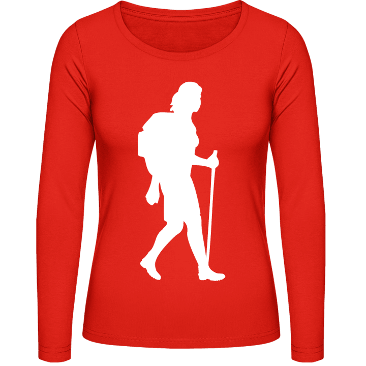 Hiking Woman Langermet skjorte for kvinner contain pic