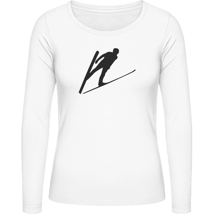 Ski Jumper Silhouette Vrouwen Lange Mouw Shirt contain pic