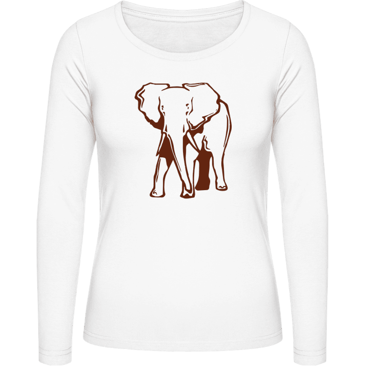 Elephant Outline Langærmet skjorte til kvinder 0 image