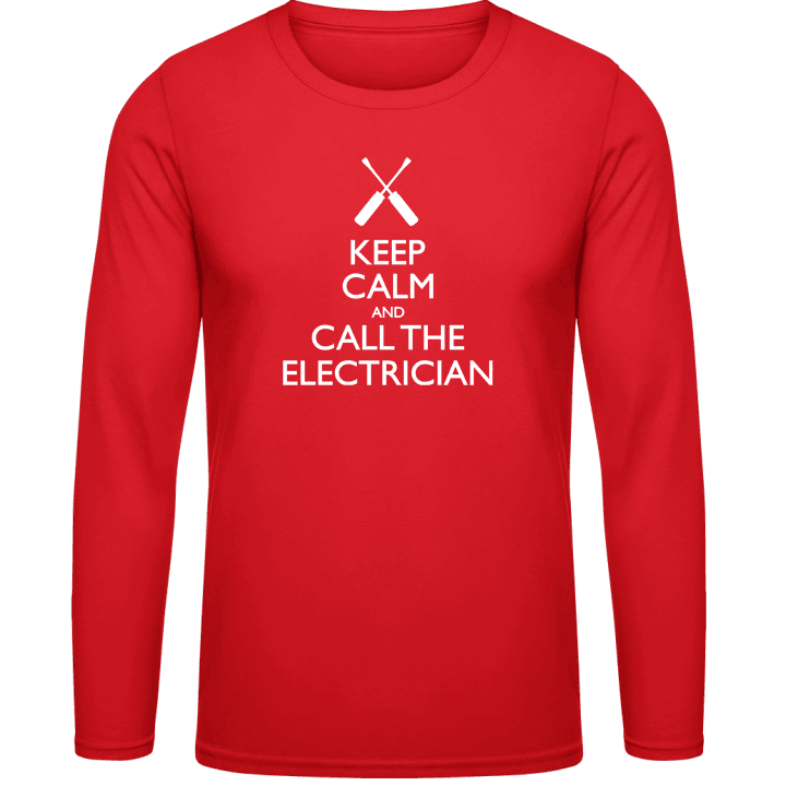 Keep Calm And Call The Electrician Langermet skjorte contain pic