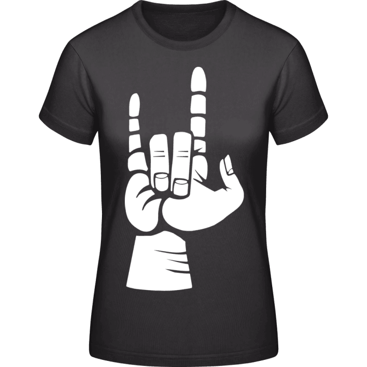Rock And Roll Hand Sign Frauen T-Shirt contain pic