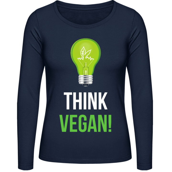 Think Vegan Logo Vrouwen Lange Mouw Shirt contain pic