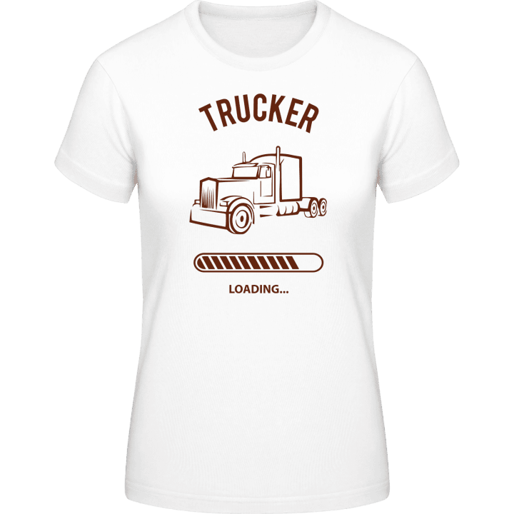 Trucker Loading T-skjorte for kvinner contain pic
