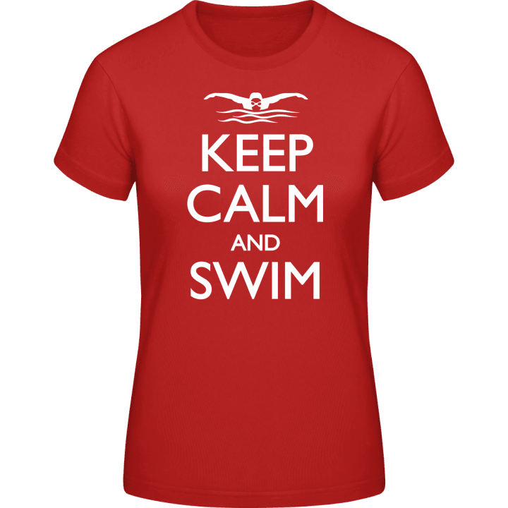 Keep Calm And Swim Frauen T-Shirt contain pic