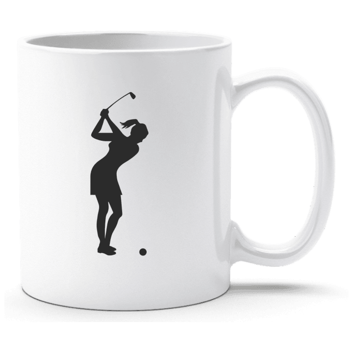 Golfing Woman Coppa contain pic