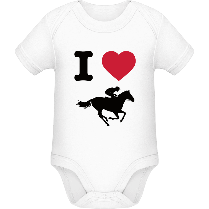 I Heart Horse Races Baby Romper contain pic
