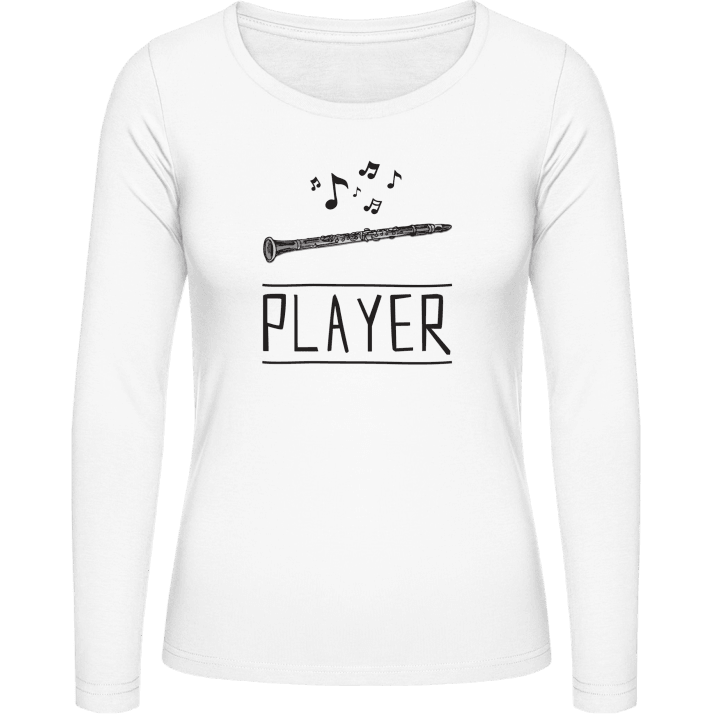 Clarinet Player Illustration T-shirt à manches longues pour femmes contain pic