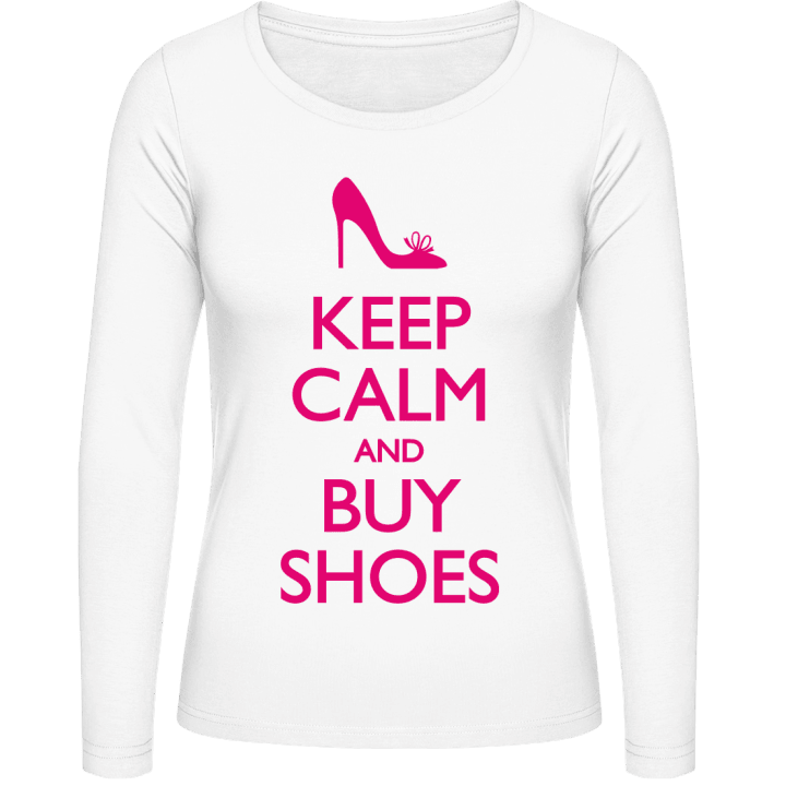 Keep Calm and Buy Shoes Langermet skjorte for kvinner 0 image