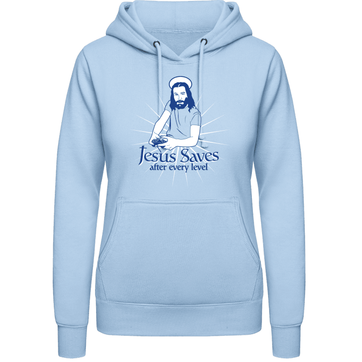 Jesus Saves After Every Level Sudadera con capucha para mujer contain pic