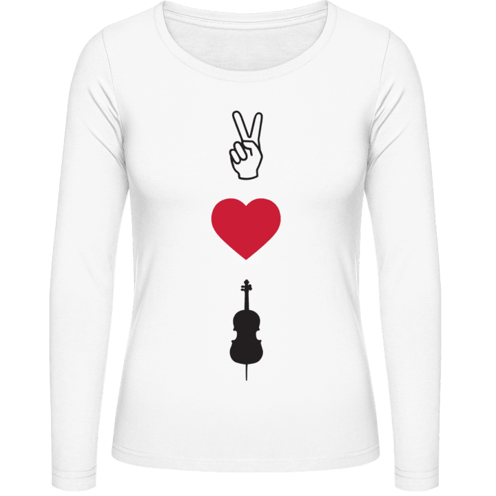 Peace Love Cello Langermet skjorte for kvinner contain pic