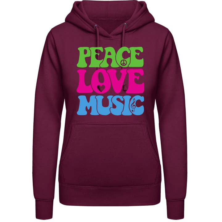 Peace Love Music Frauen Kapuzenpulli contain pic