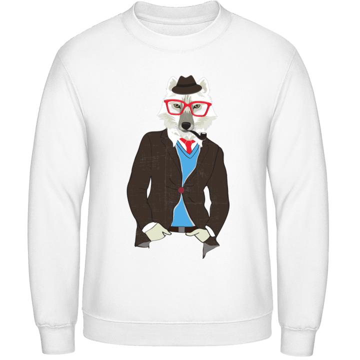 Hipster White Wolf Sweatshirt contain pic