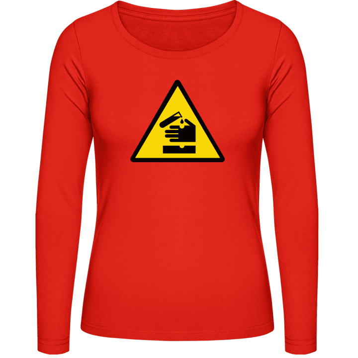 Corrosive Danger Acid Langermet skjorte for kvinner contain pic