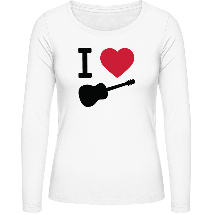 I Love Guitar Langermet skjorte for kvinner contain pic