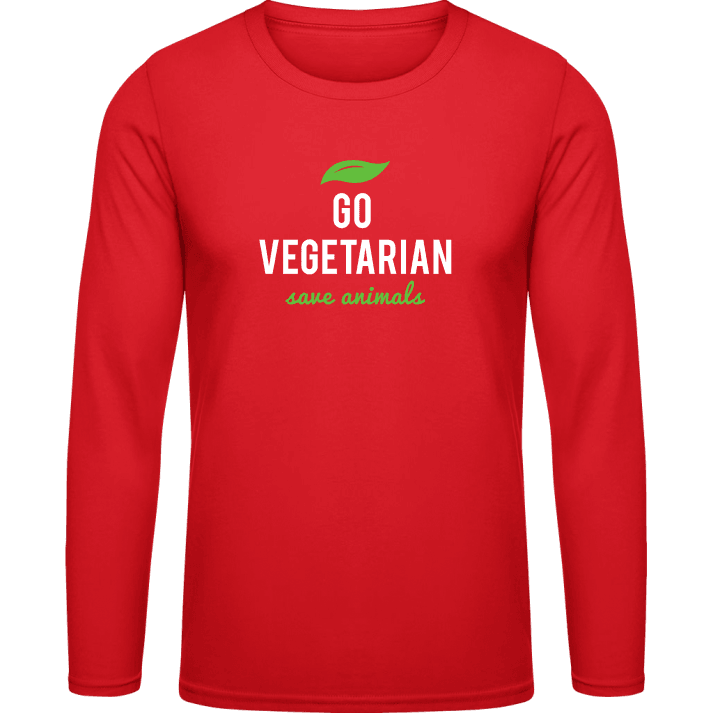 Go Vegetarian Save Animals Shirt met lange mouwen contain pic