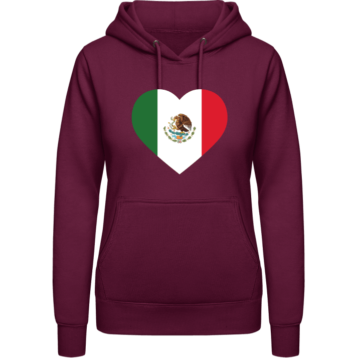 Mexico Heart Flag Felpa con cappuccio da donna contain pic
