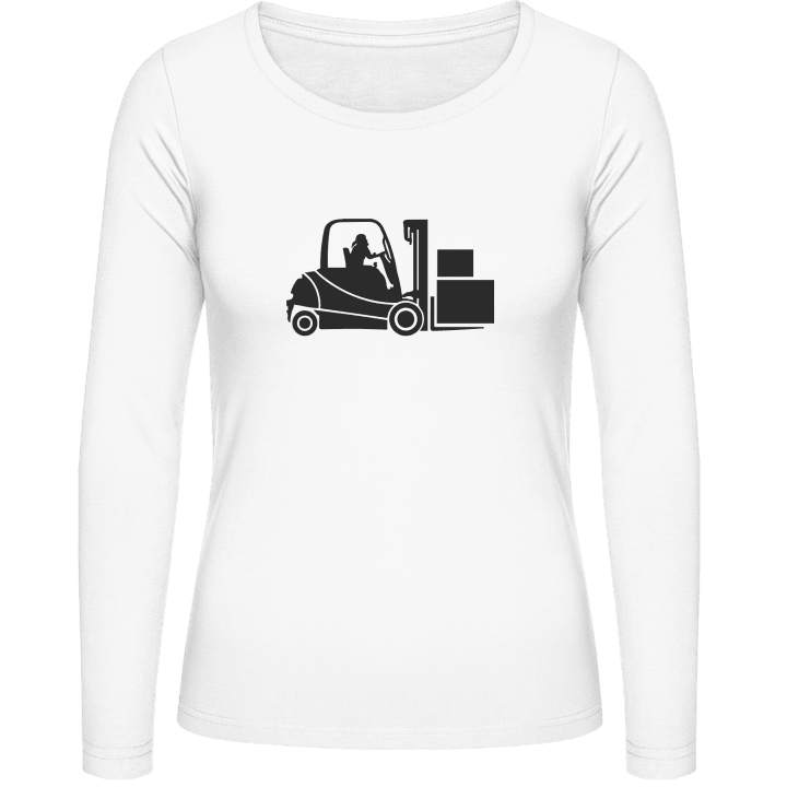 Forklift Truck Warehouseman Design Frauen Langarmshirt contain pic