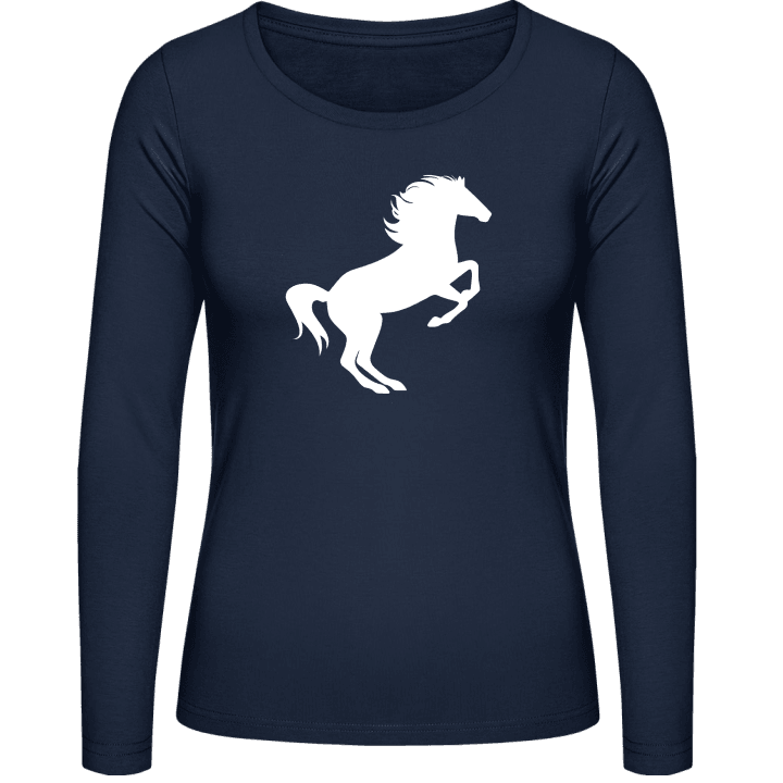 Horse Stallion Jumping Langærmet skjorte til kvinder 0 image