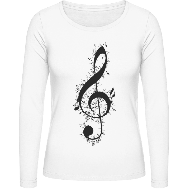 Stylish Music Note Vrouwen Lange Mouw Shirt contain pic